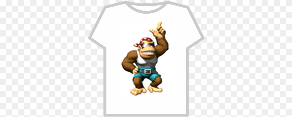 Funky Kong Shirt Roblox Funky Kong Mario Kart Wii, Clothing, T-shirt, Baby, Person Png
