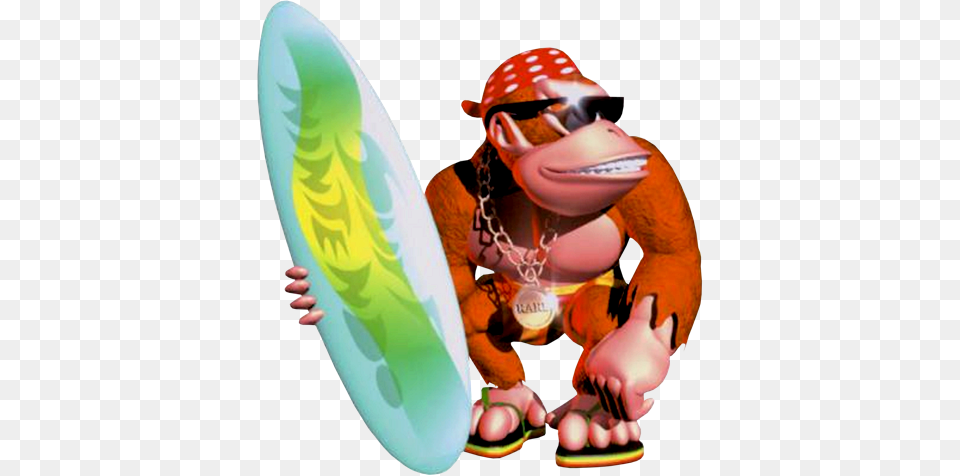 Funky Kong With Surfboard Funkykong, Baby, Person, Toy, Ping Pong Png