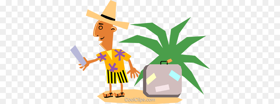 Funky Picasso Man On Vacation Royalty Vector Clip Art, Clothing, Hat, Person, Advertisement Free Png Download