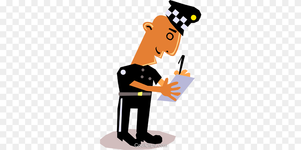 Funky Picasso Policeman Royalty Vector Clip Art Polizist Mit Strafzettel Clipart, People, Person, Cleaning, Reading Free Png