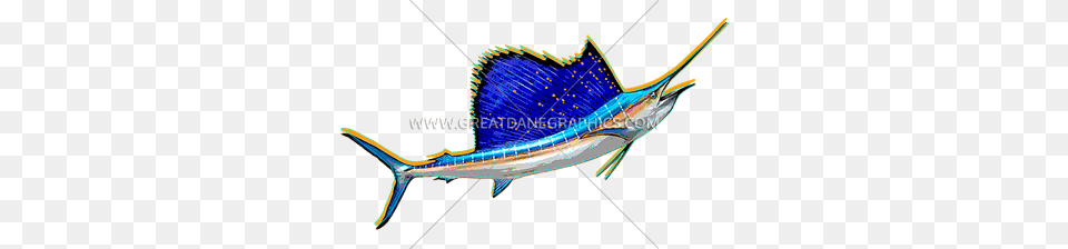 Funky Sailfish Horizontal Production Ready Artwork For T Shirt, Animal, Fish, Sea Life, Swordfish Free Transparent Png