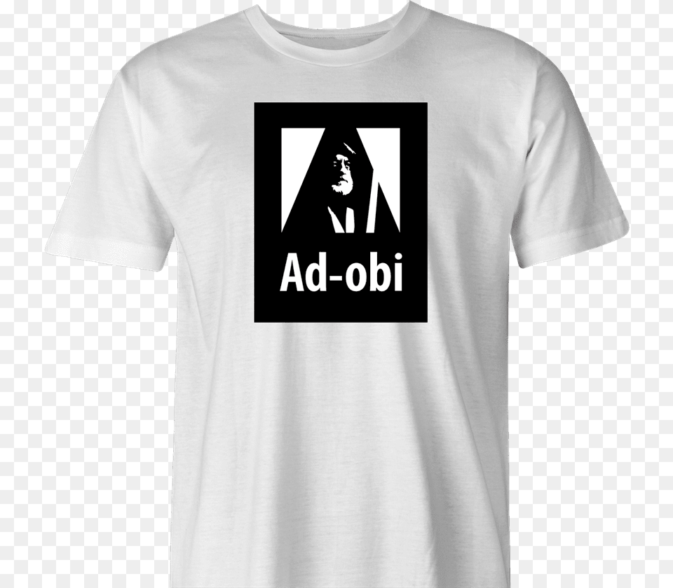 Funny Adobe Meets Obi Wan Kenobi Star Wars Men S T Shirt Funny Fortnite Shirt, Clothing, T-shirt, Face, Head Png Image