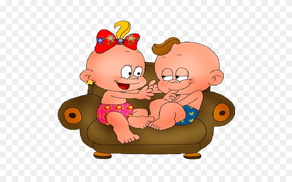 Funny Baby Boy And Girl Playing Clip Art Images All Cartoon Baby, Person, Face, Head, Furniture Png Image