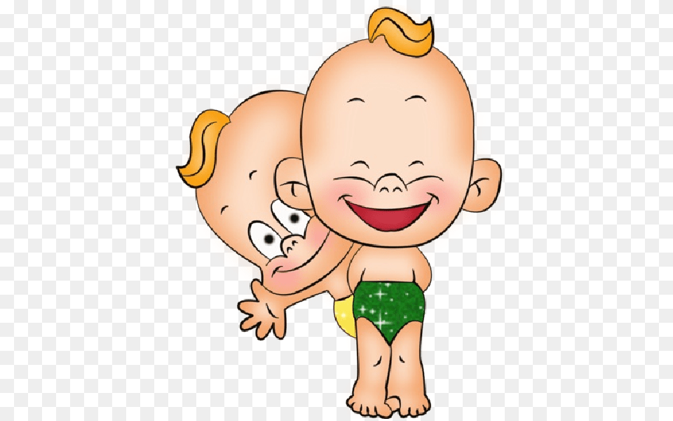 Funny Baby Girl And Boy Cartoon Clip Art Are, Person, Face, Head Free Png Download