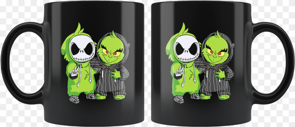 Funny Baby Jack Skellington And Grinch Mugs Mug, Cup, Toy, Beverage, Coffee Free Transparent Png