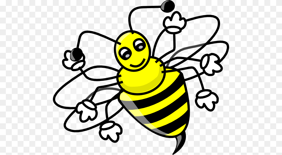 Funny Bee Clip Art For Web, Animal, Honey Bee, Insect, Invertebrate Free Png