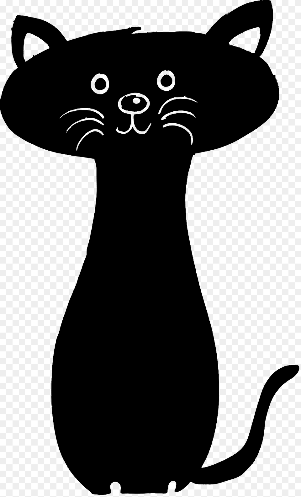 Funny Black Cat Clipart, Stencil, Animal, Mammal, Silhouette Free Png Download