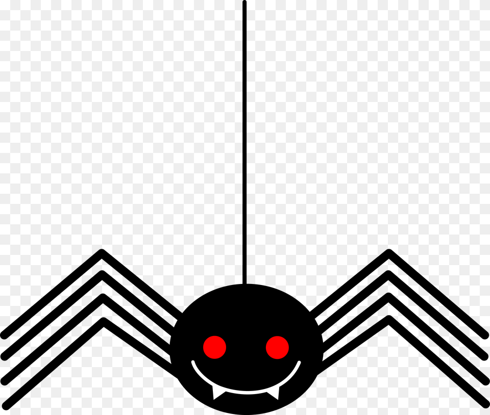 Funny Black Spider Hanging On Thread Clip Art Png