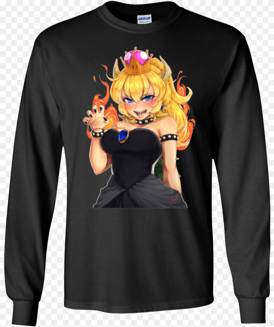 Funny Bowsette Meme Ls Shirt Grinch Christmas T Shirts Family, T-shirt, Clothing, Sleeve, Long Sleeve Png Image