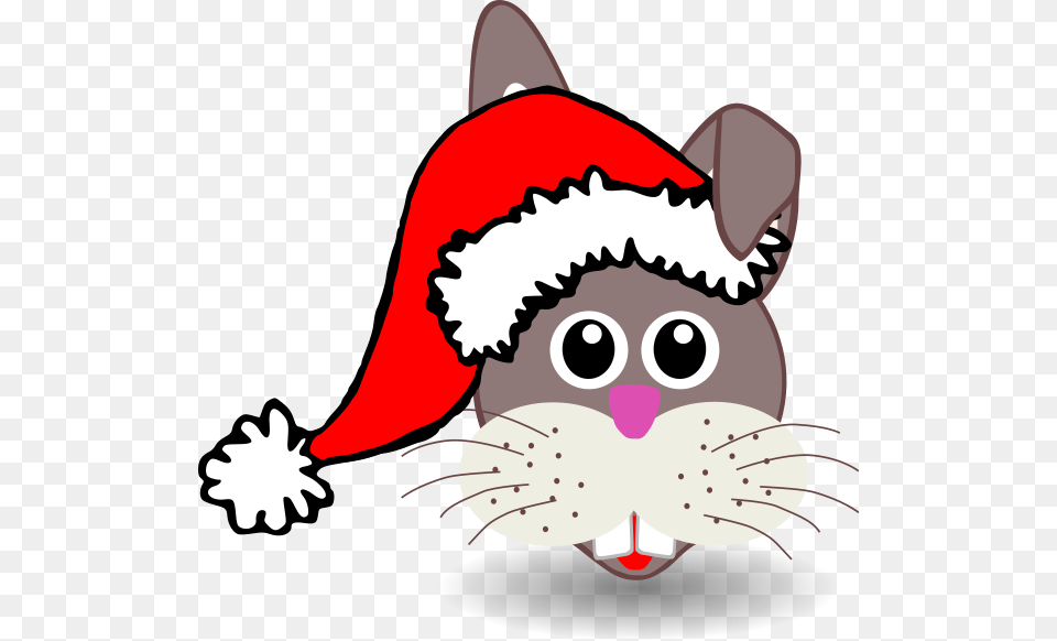 Funny Bunny Face With Santa Claus Hat Clip Arts For Web, Baby, Person, Head, Animal Free Png Download