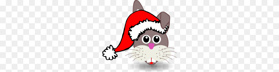 Funny Bunny Face With Santa Claus Hat Clipart, Animal, Mammal, Nature, Outdoors Png Image