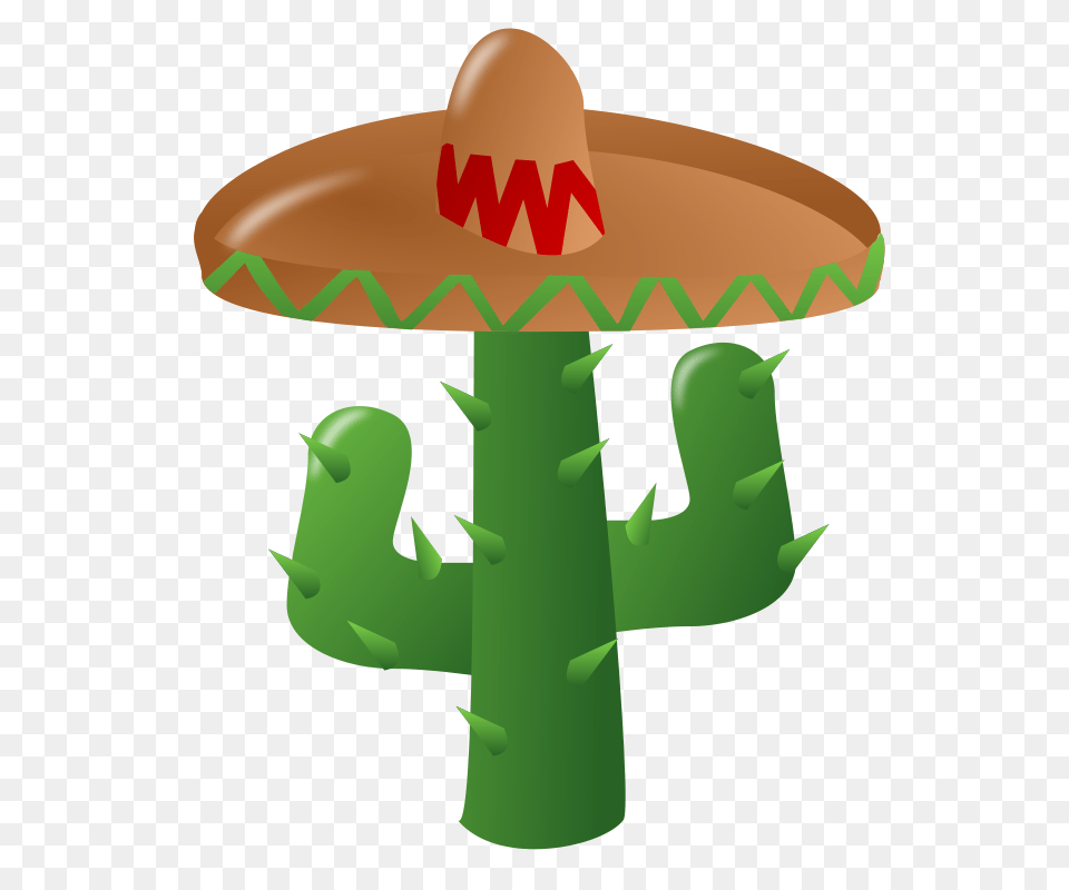 Funny Cactus Clipart Vector Clip Art Online Royalty Design, Clothing, Hat, Sombrero, Adult Free Png