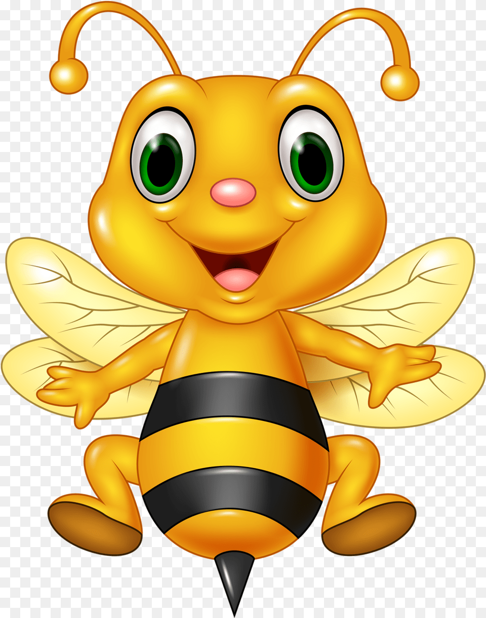 Funny Cartoon Animals Vector Animal Cartoon Hd, Bee, Honey Bee, Insect, Invertebrate Free Png