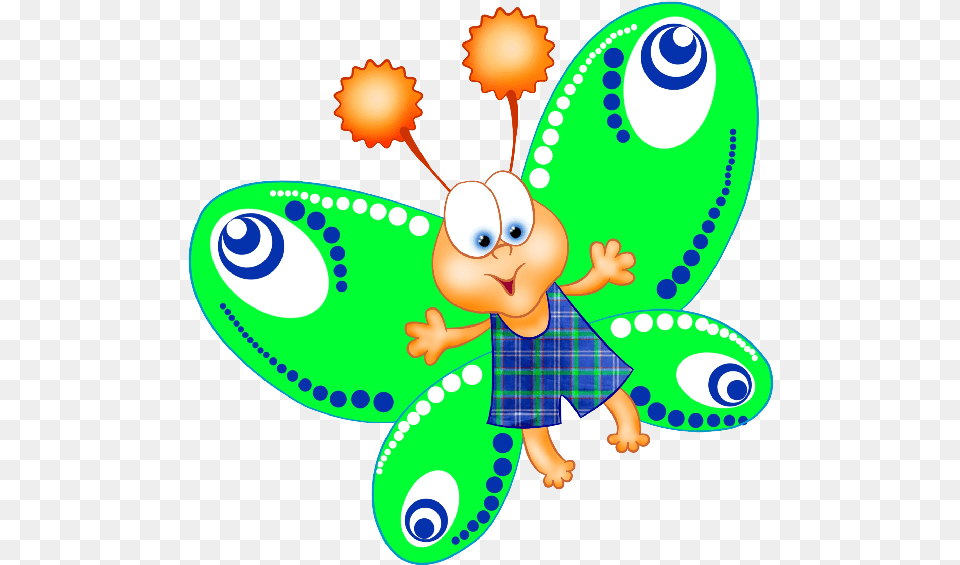 Funny Cartoon Butterfly Images Butterfly Clipart Transparent Background Green, Baby, Person, Pattern, Art Png Image