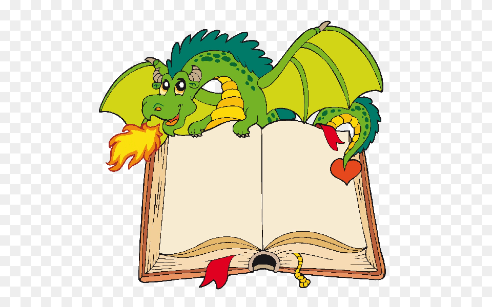 Funny Cartoon Dragon Clip Art Are On A Transparent, Book, Publication Png