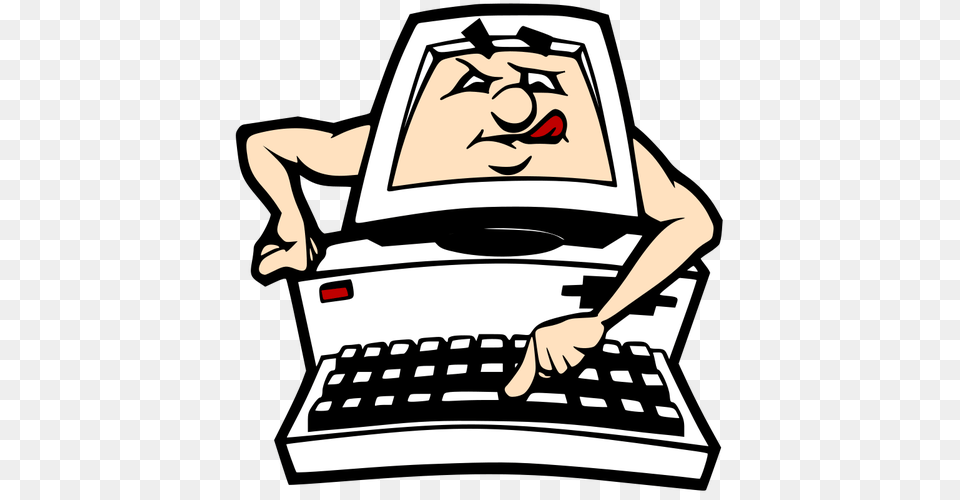 Funny Cartoon Faces Clip Art, Computer, Computer Hardware, Computer Keyboard, Electronics Png Image