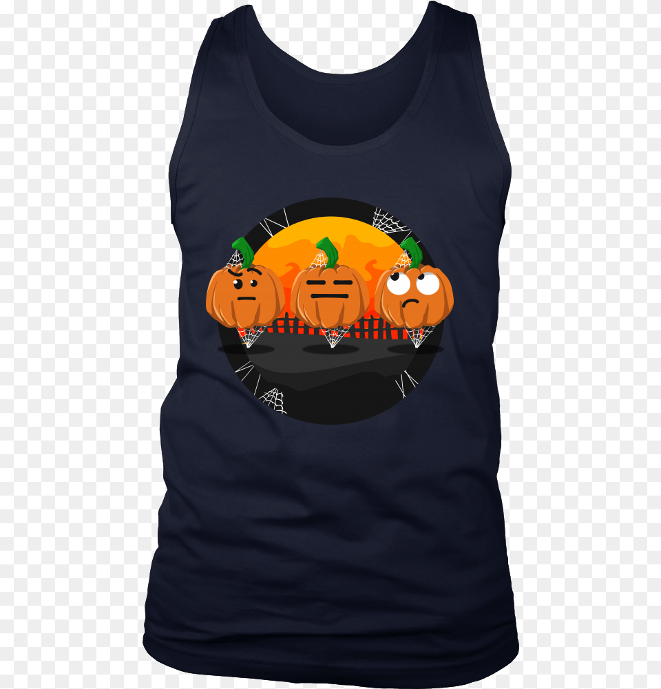Funny Cartoon Fruit Feeling Confused Pumpkin Face Men39s Shirt, Clothing, Tank Top, T-shirt, Adult Free Transparent Png