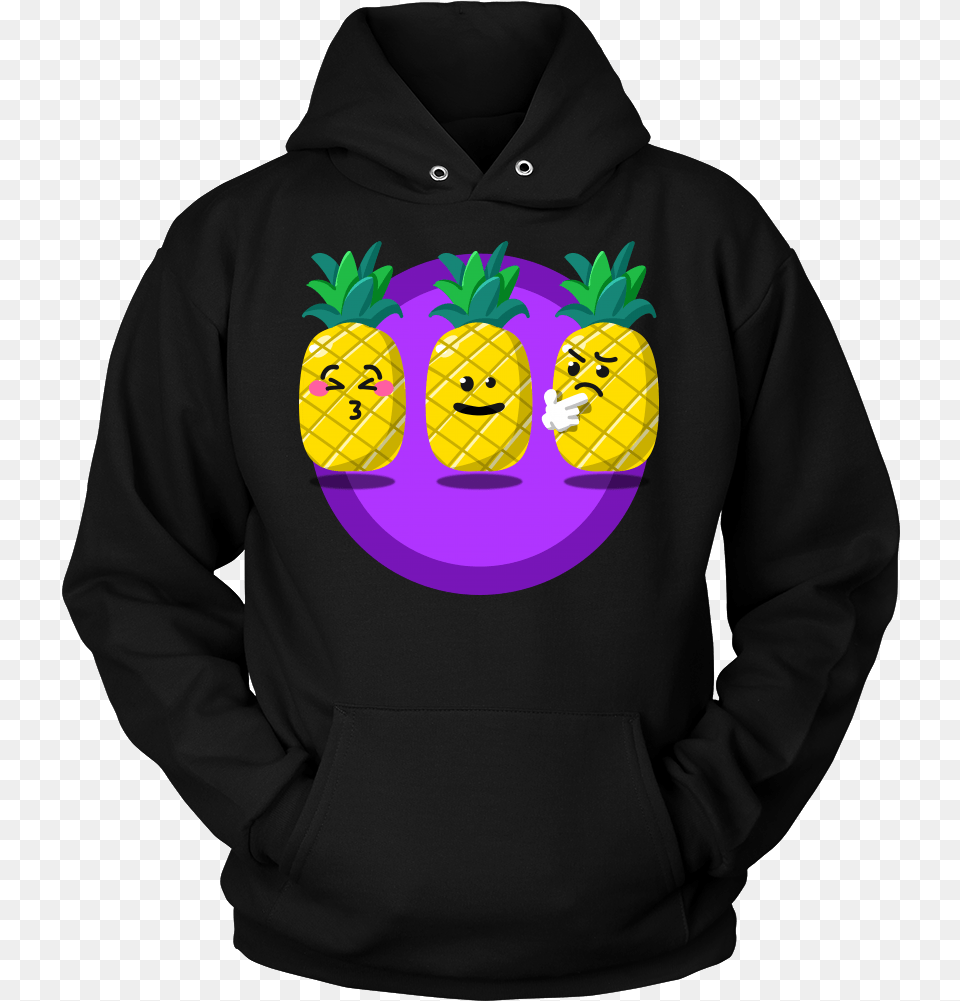 Funny Cartoon Fruit Feeling Mood Confused Pineapple, Clothing, Hoodie, Knitwear, Sweater Free Transparent Png