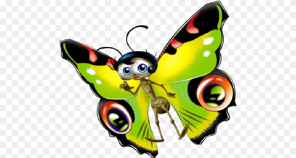 Funny Cartoon Images Clip Butterfly Clip Art Funny, Animal, Bee, Insect, Invertebrate Free Png
