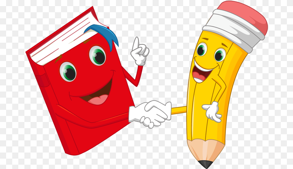 Funny Cartoon Pencil Vector Books And Pencil Cartoon Free Png