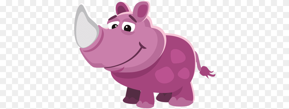 Funny Cartoon Transparent Rhino, Animal, Bear, Mammal, Wildlife Png