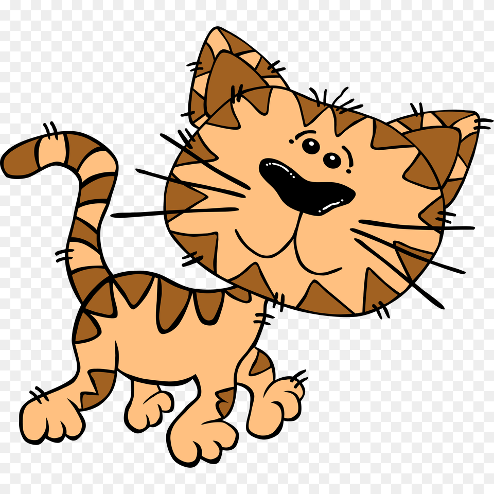 Funny Cat Cartoon Clip Art, Baby, Person, Face, Head Free Png