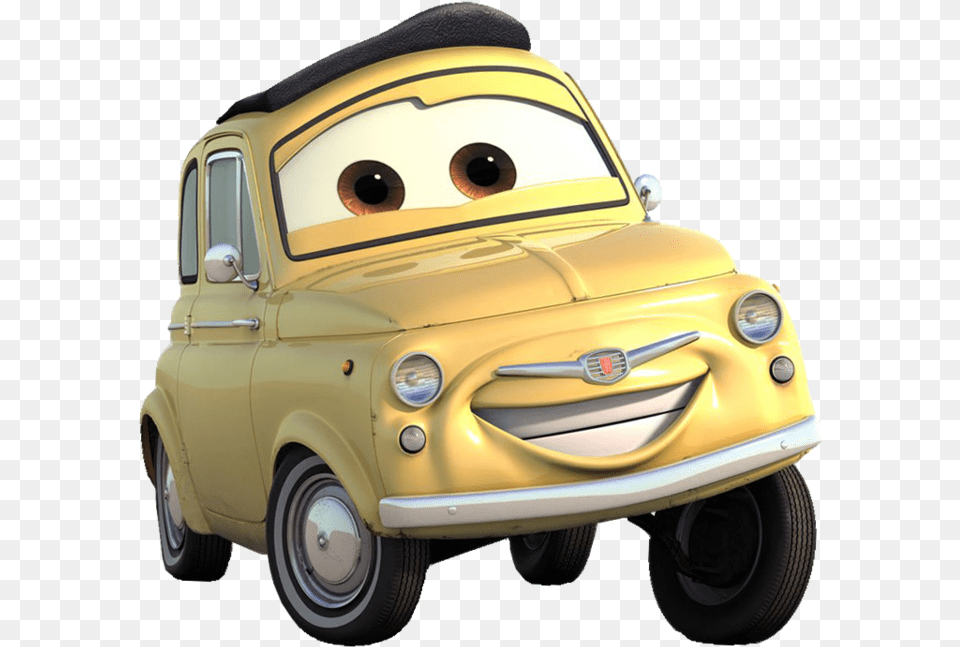 Funny Characters Disney Cars Luigi, Car, Transportation, Vehicle, Machine Png Image