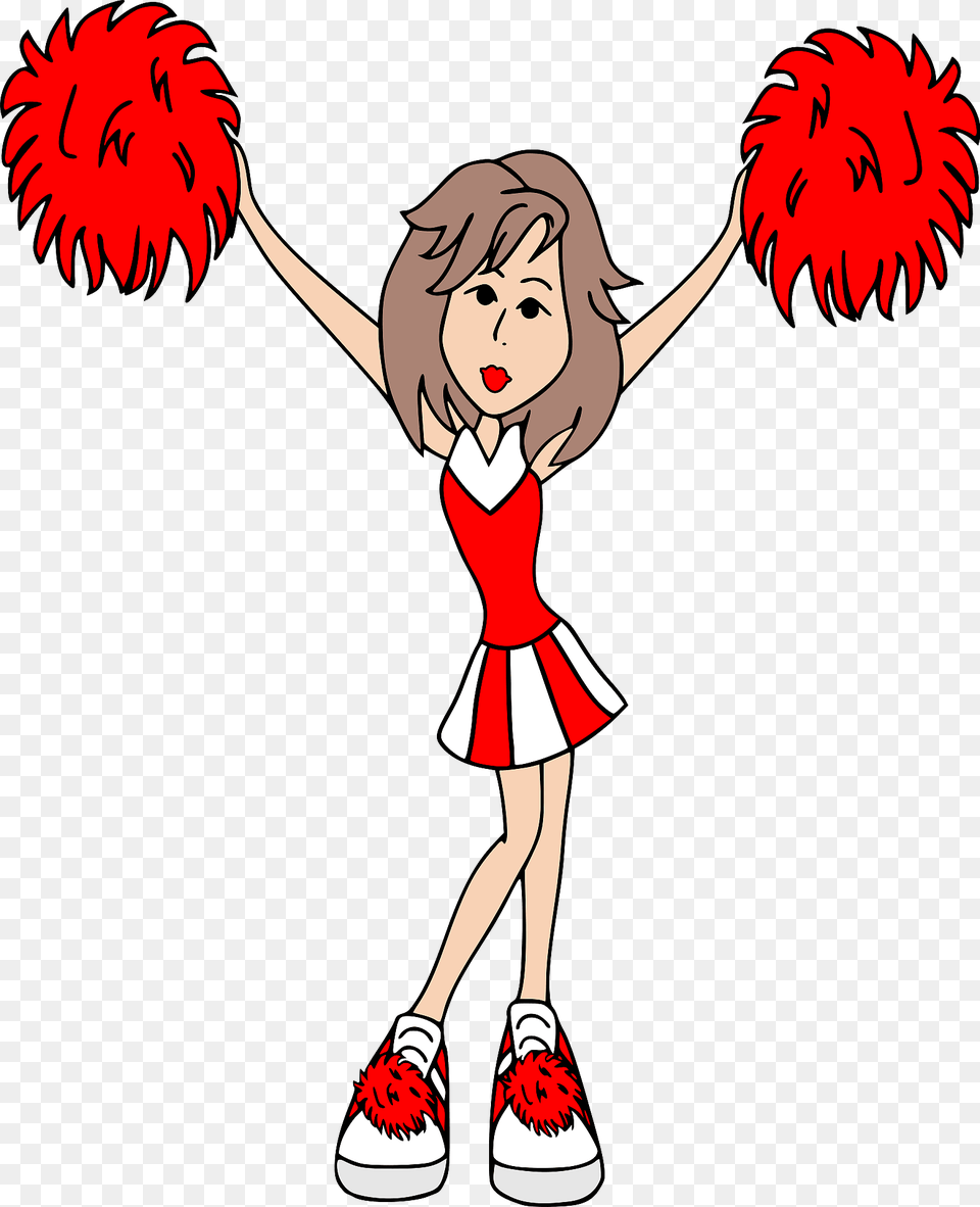 Funny Cheerleader Clipart, Book, Comics, Publication, Person Png Image