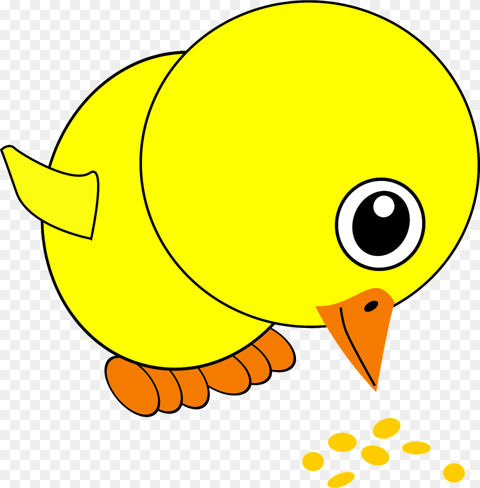Funny Chick Eating Bird Seed Clipart, Animal, Fish, Sea Life, Shark Png