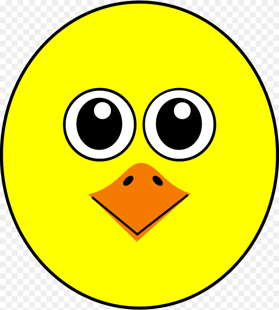 Funny Chick Face Clipart, Disk Free Png