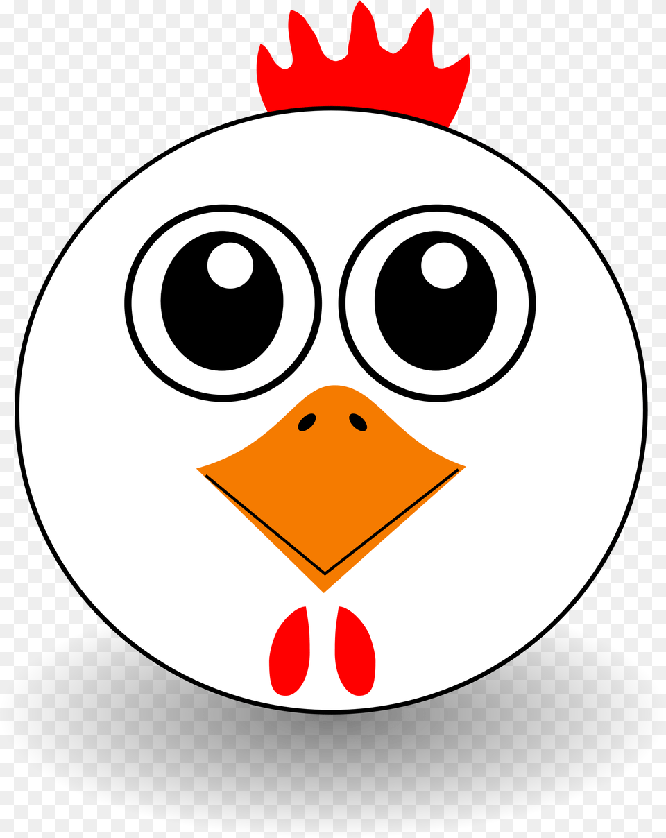 Funny Chicken Face Cartoon Clipart Vector Clip Art Chicken Face Clipart, Disk, Animal, Bird Free Png