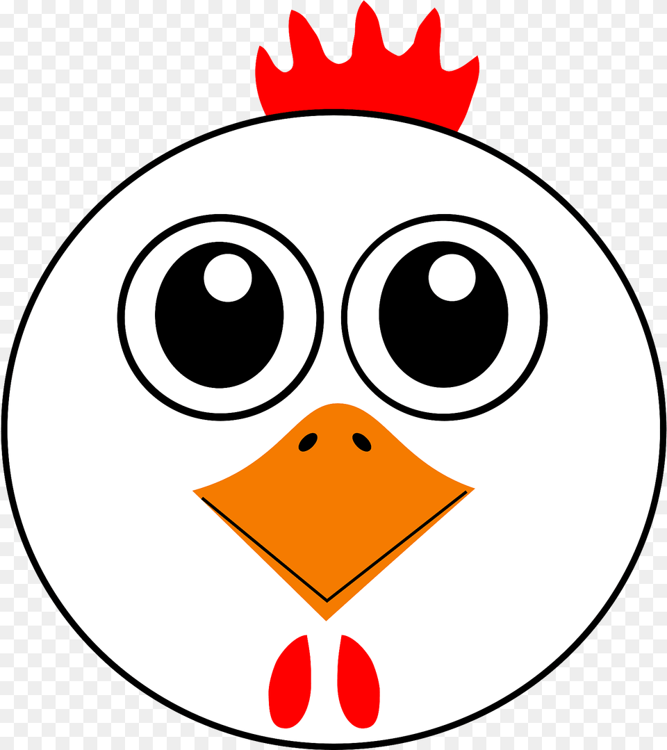 Funny Chicken Face Clipart, Disk Free Png Download
