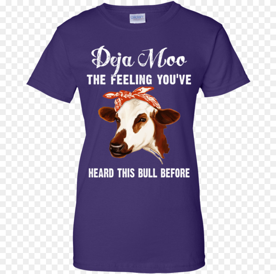 Funny Cow Deja Moo The Feeling You Re Farmer Shirt T Shirt, Clothing, T-shirt, Animal, Cattle Free Png