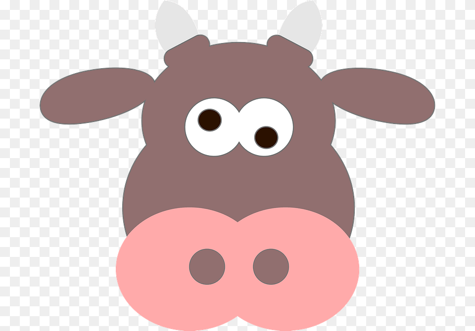 Funny Cow Face Clipart Cartoon Sad Cow Face, Snout, Animal, Mammal, Nature Png Image