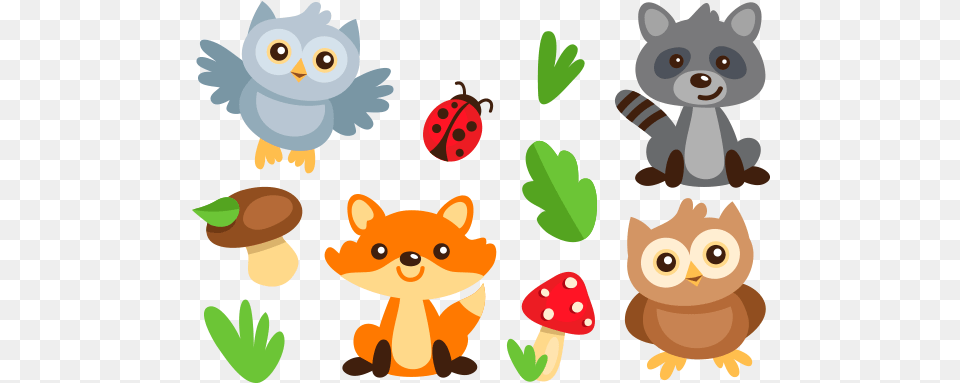 Funny Cute Animals Cute Animals Vector, Toy, Plush, Fungus, Plant Free Png