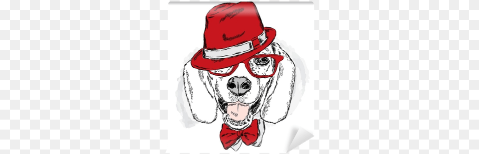 Funny Dog With Hat And Glasses Gearbest Laima Bz061 Dog With Earphone Pattern Pillow, Clothing, Accessories, Formal Wear, Tie Png