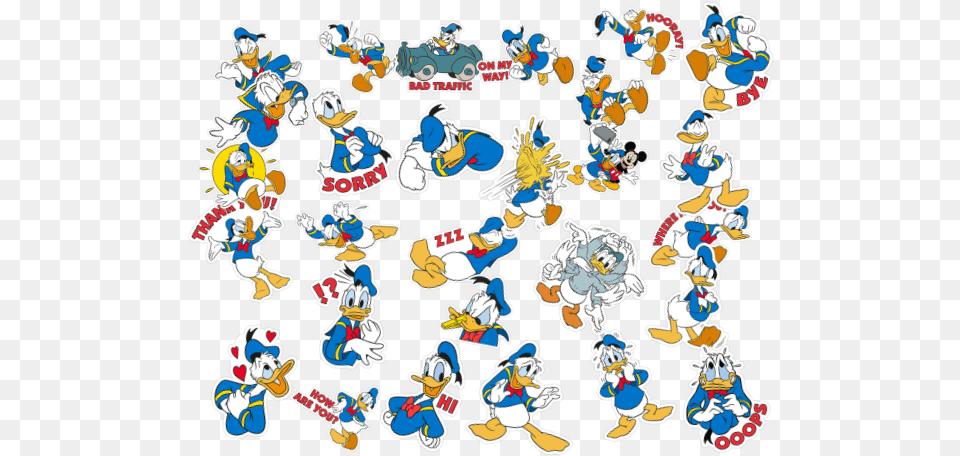 Funny Donald Duck Whatsapps Stickers Cartoon, Baby, Person, Game, Super Mario Free Transparent Png