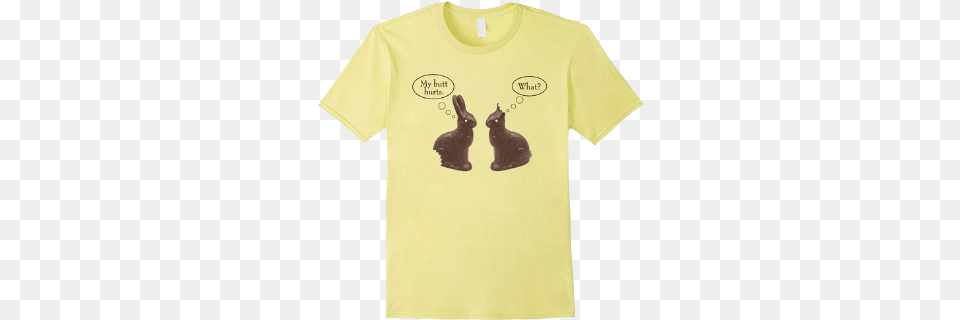 Funny Easter Chocolate Bunny Rabbit Tee My Butt Hurts White T Shirt No Print, Clothing, T-shirt, Animal, Cat Free Transparent Png