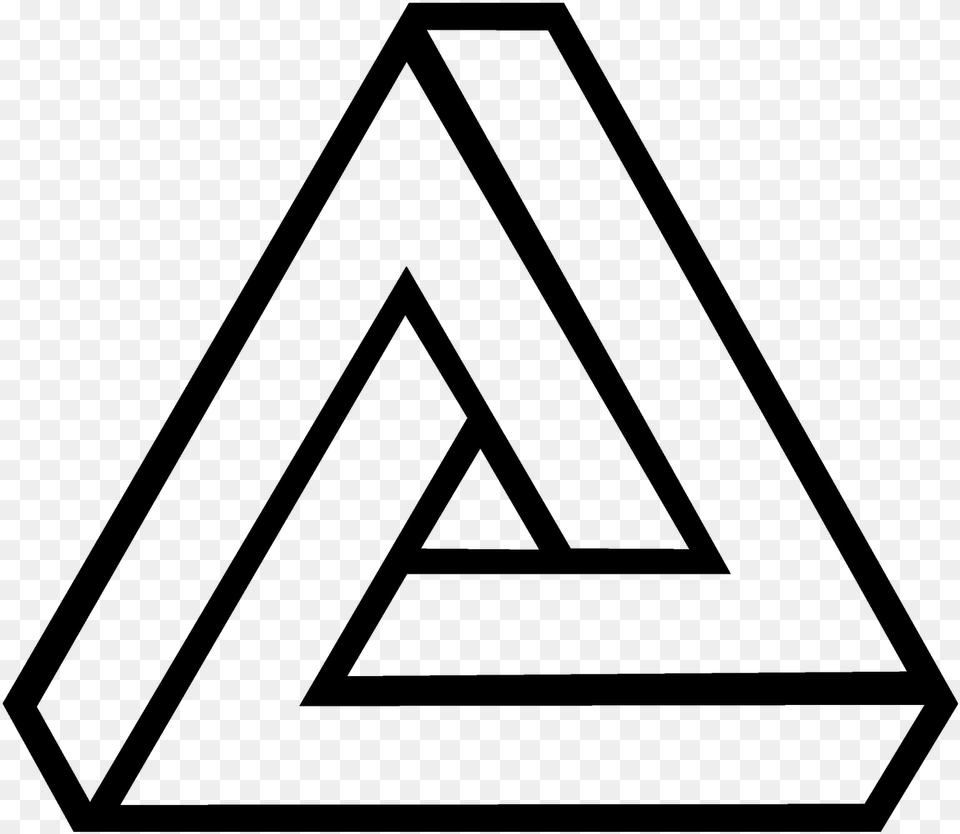 Funny Easy Easy Optical Illusions To Draw For Kids Penrose Triangle, Gray Png Image