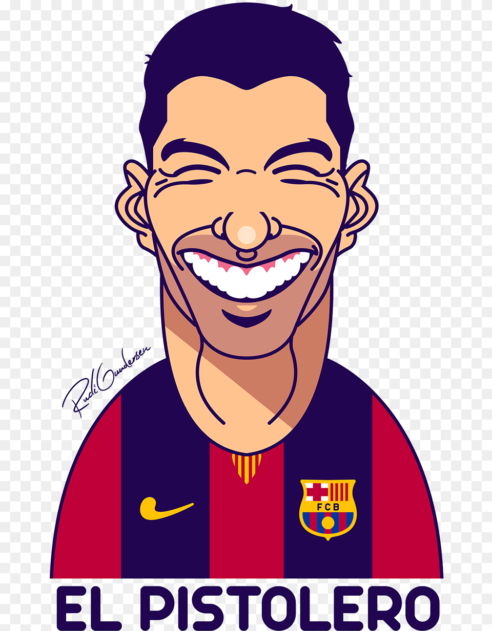 Funny Face American Football Clipart Freeuse Download Caricatura Suarez Barcelona, Adult, Person, Man, Male Free Png