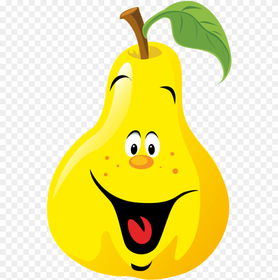 Funny Fruit Clip Art Smileys And Fruit With Faces Clip Art, Food, Plant, Produce, Pear Png