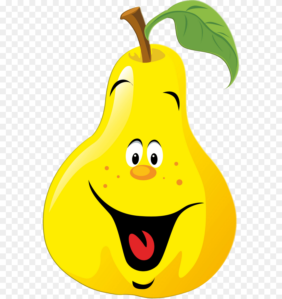 Funny Fruit Emoji Fruit Fruit Clipart Clip Art, Food, Plant, Produce, Pear Free Png
