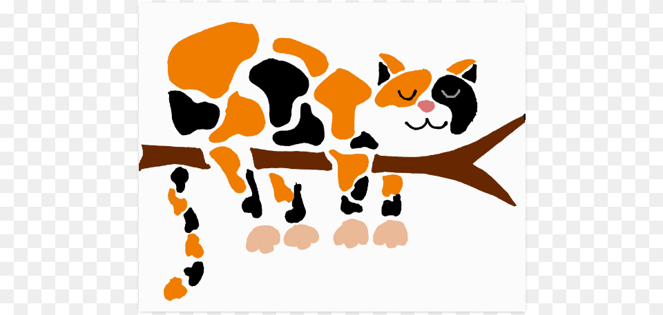 Funny Funky Calico Cat In Tree Poster 20, Person, Animal, Cattle, Livestock Free Png Download