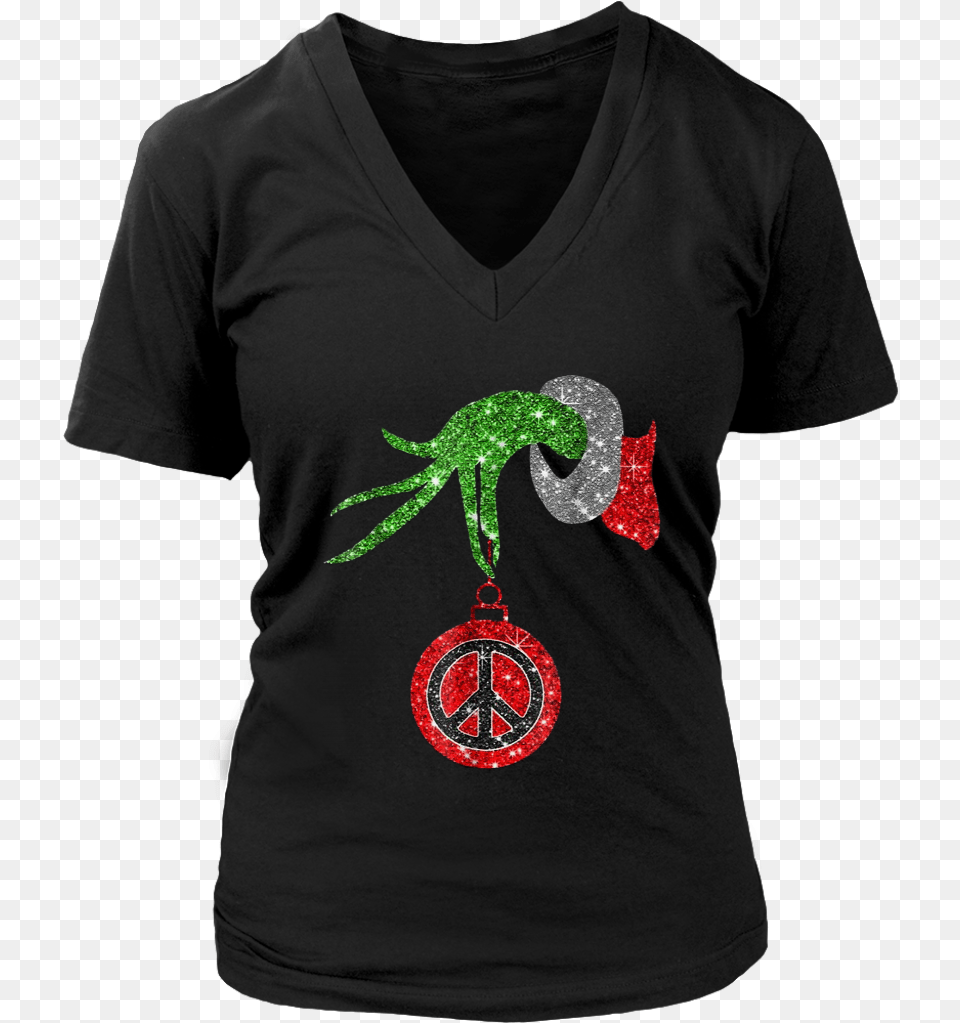 Funny Grinch Hand Holding Peace Sign Ornament T Shirt Shirt, Clothing, T-shirt, Adult, Male Png Image