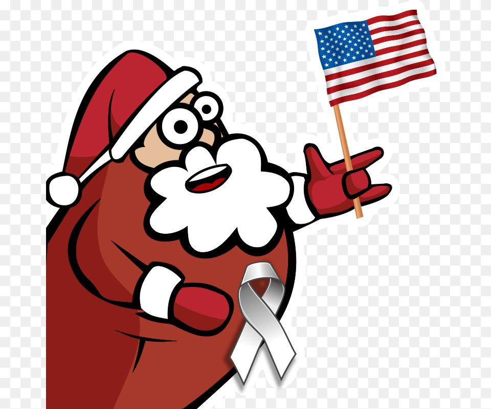 Funny Looking Santa Holding An American Flag Clip Weird Christmas Clipart Transparent, Dynamite, Weapon Free Png