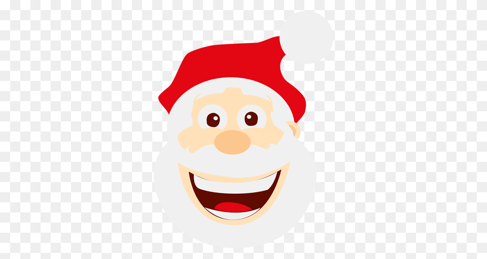 Funny Loughing Santa Emoticon, People, Person, Face, Head Png Image