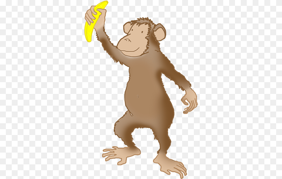 Funny Monkey Drawings Monkey Clip Art Funny Walking Drawing, Banana, Food, Fruit, Produce Free Png Download