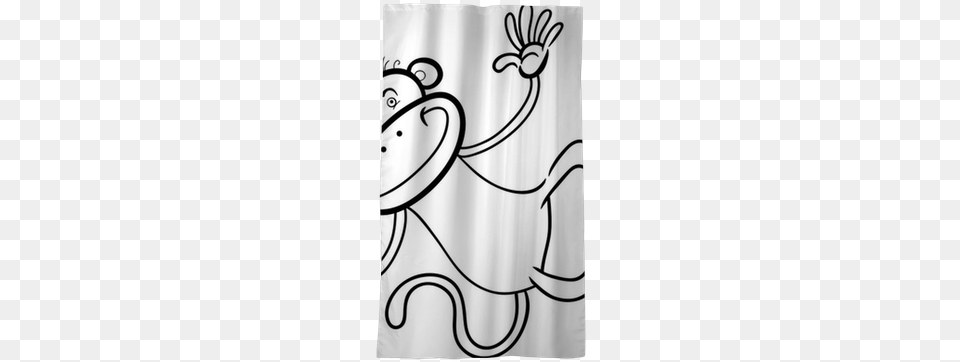 Funny Monkey For Coloring Book Blackout Window Curtain Monkeys Jumping Drawing, Bottle, Shaker Free Png Download