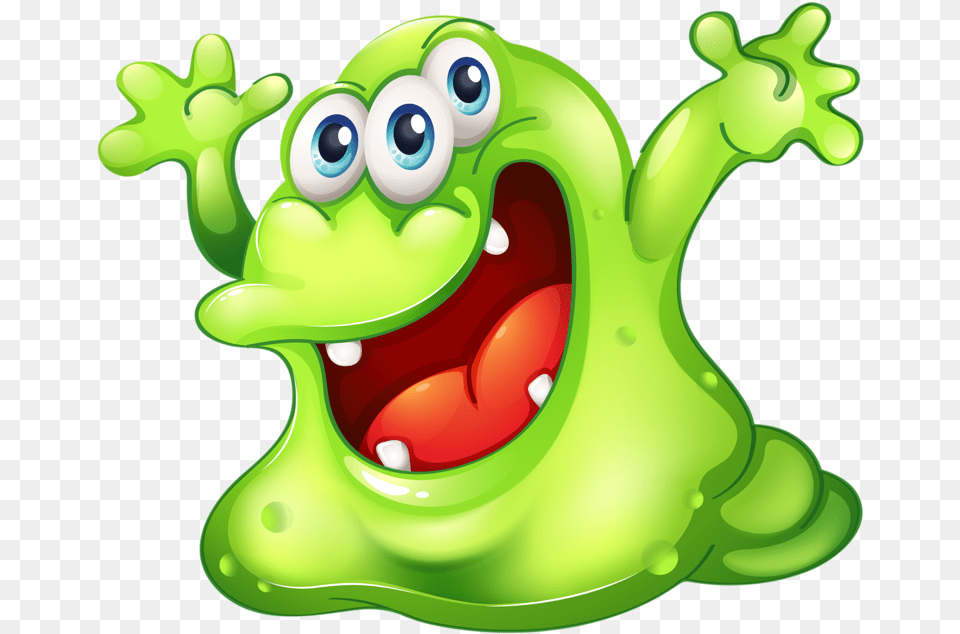 Funny Monsters And Album Cartoon Slime Monster, Amphibian, Animal, Frog, Wildlife Png Image