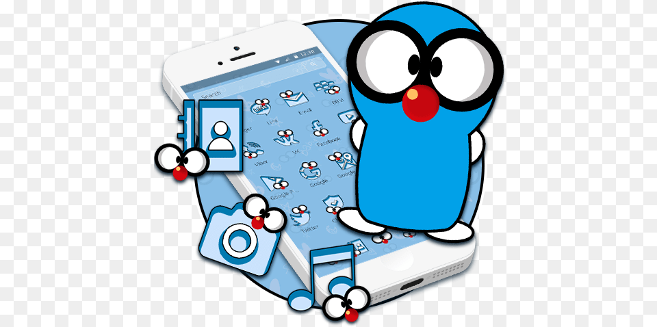 Funny N Mobile Phone Theme Cartoon, Electronics Free Png Download